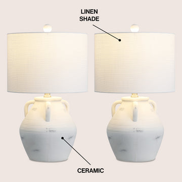 Altea 20.5" Rustic Coastal Pottery Jar LED Table Lamp